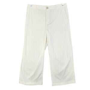 J Jill Womens‎ Wide Leg Pants Size 14 White High Rise Loose Fit Casual Beachy